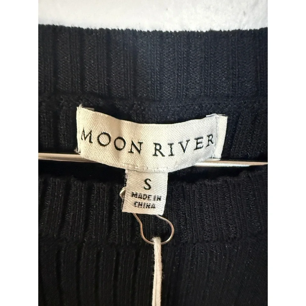 Moon River Sweater Bodycon Maxi Dress S‎ Black Holiday Shimmer Evening Chic